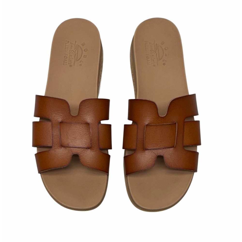 Skechers Bobs Desert Kiss Low Peak Look Women 9 Chestnut Wide Fit Vegan Sandals